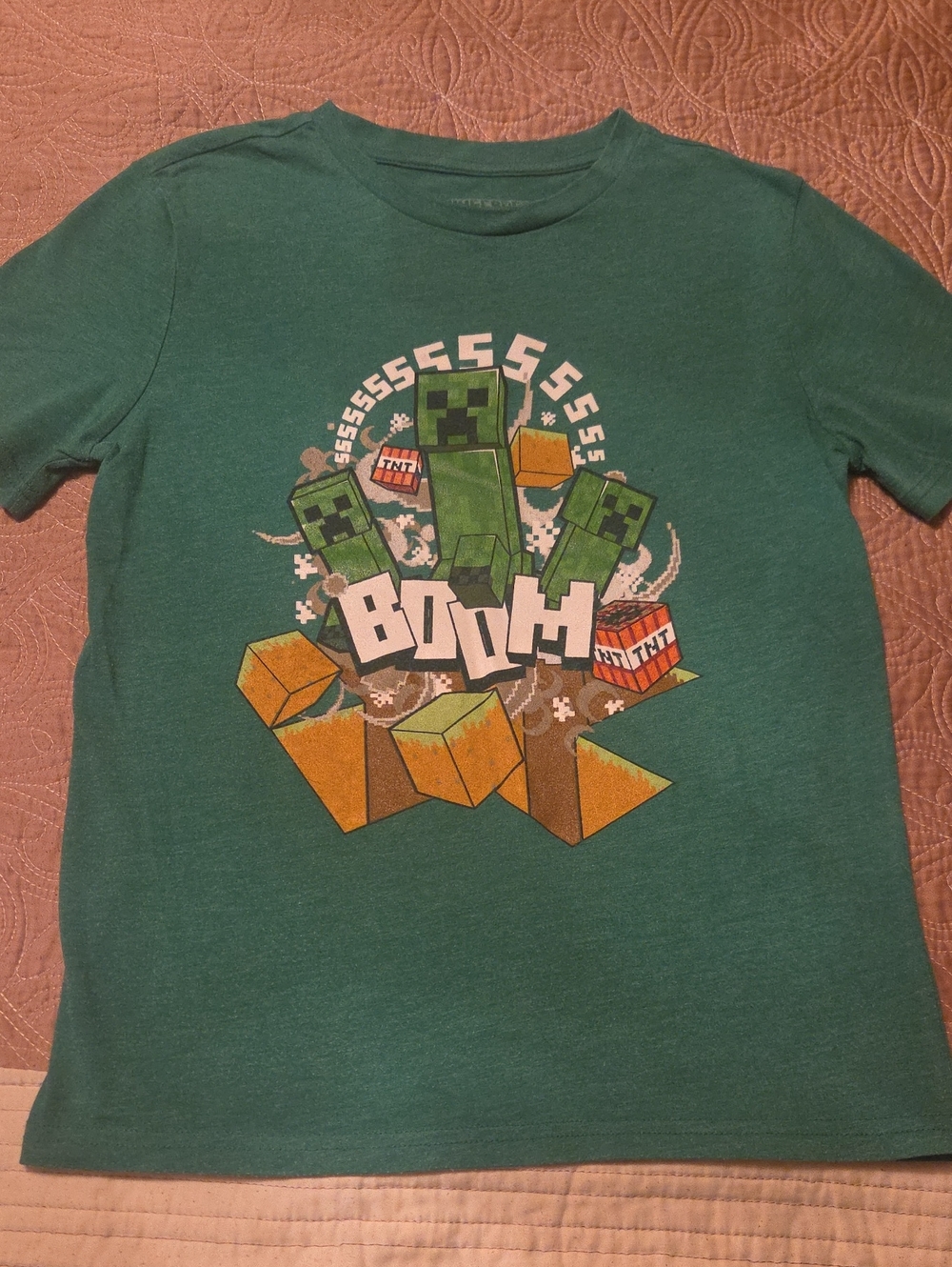 MAD Engine Green Minecraft Creeper 'Boom' Graphic Tee